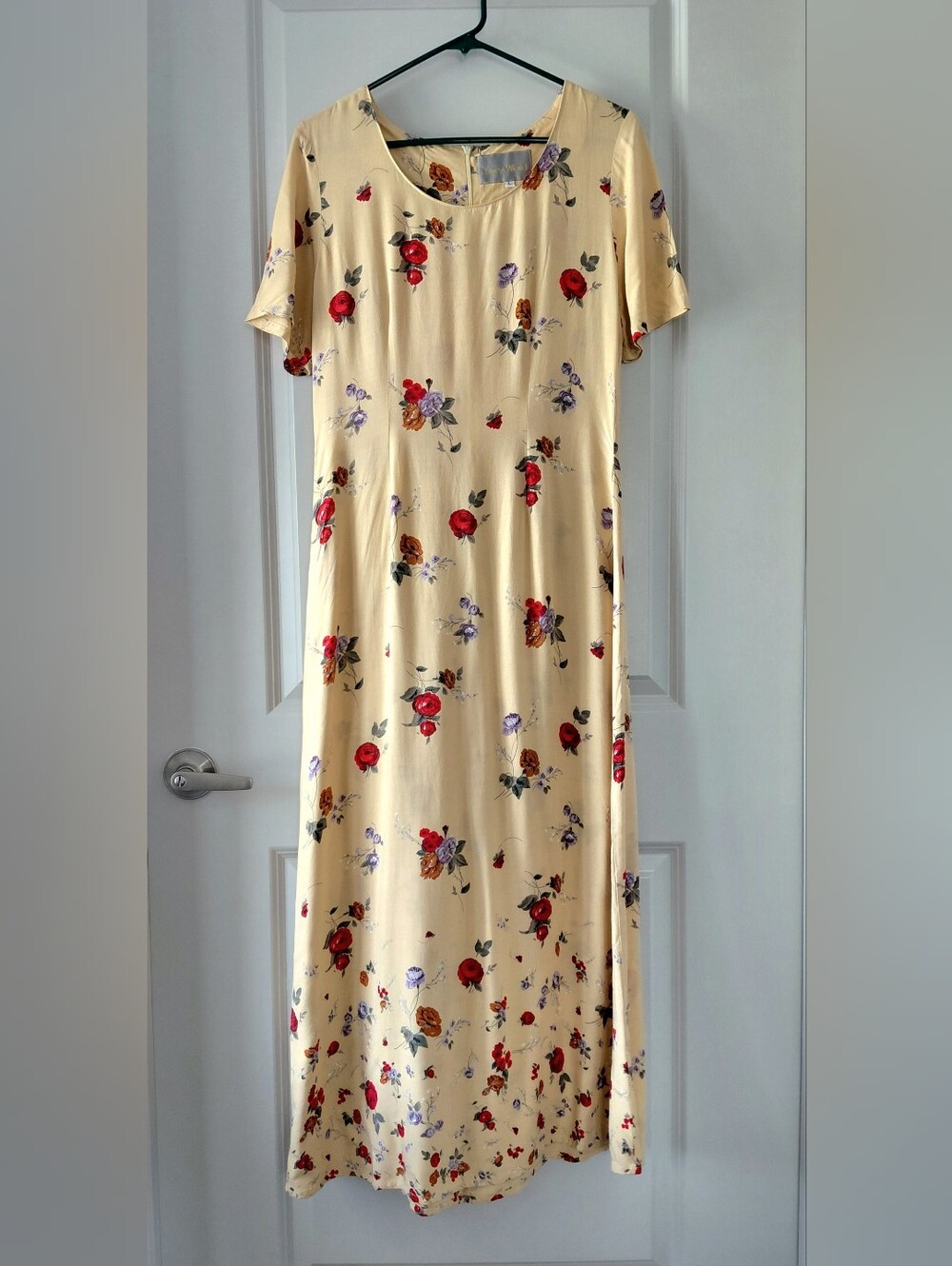 Vintage Terry Ward Floral Short-Sleeve Maxi Dress.  Made In USA.